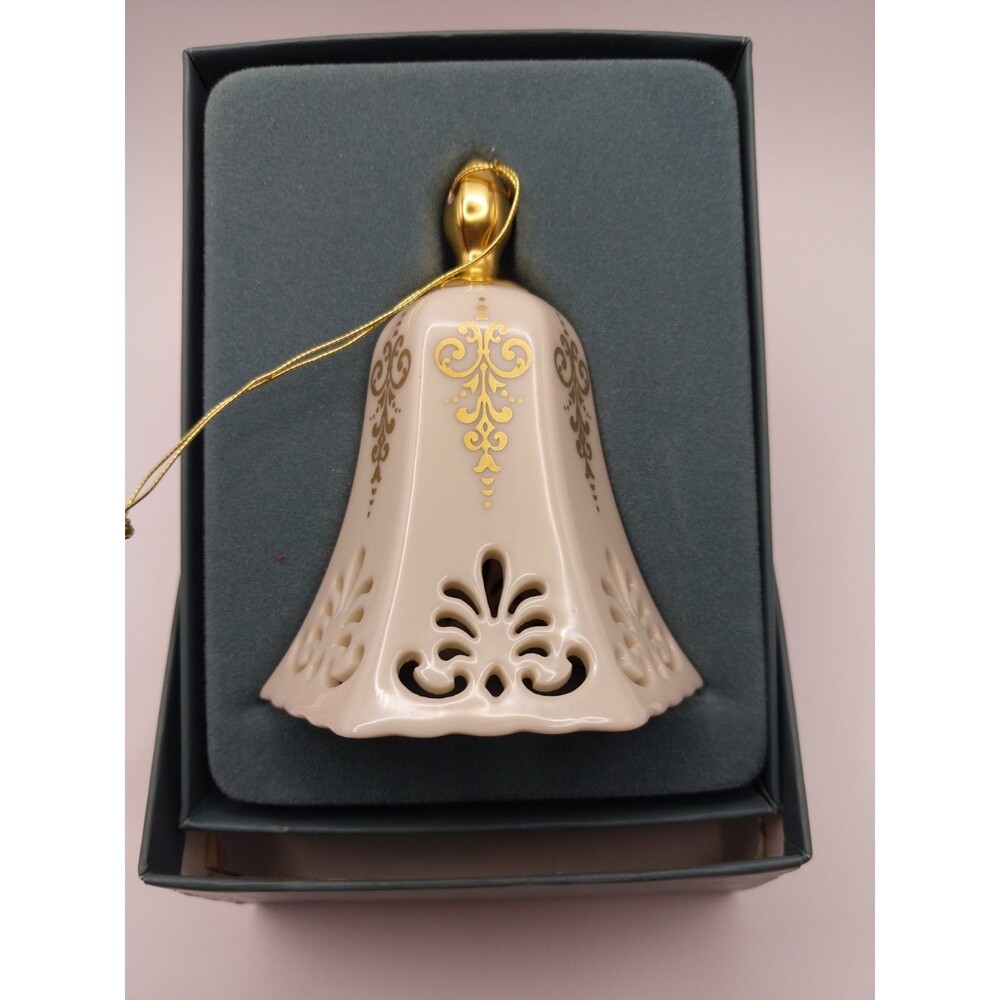 1990 Lenox China pierced Christmas bell ornament EUC Rare